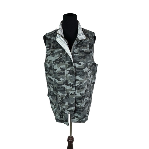 Mystree Camo Army Vest 100% Cotton Trendy Stylish Streetwear Women's Size Large - Picture 4 of 14